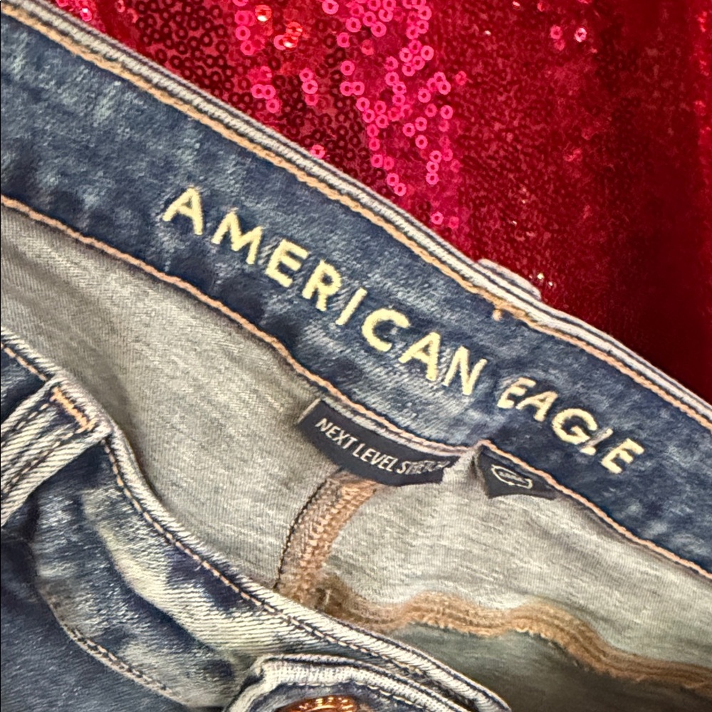 American Eagle Outfitters Skinny Distressed Jeans - Blue - Picture 7 of 8